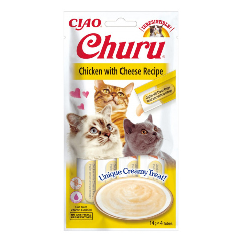 Лакомство для кошек – Inaba Churu Cat Chicken Cheese, 56 г title=
