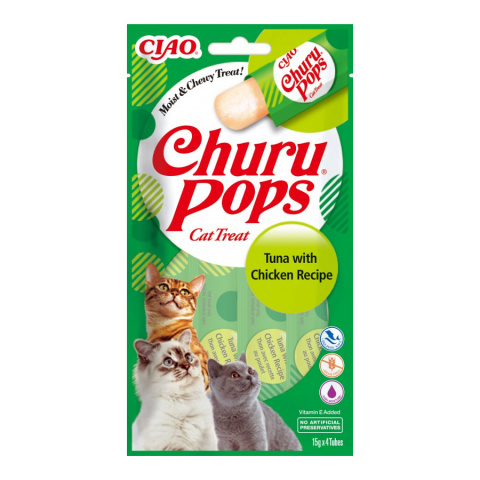 Лакомство для кошек – Inaba Churu Cat Pops Tuna Chicken, 60 г