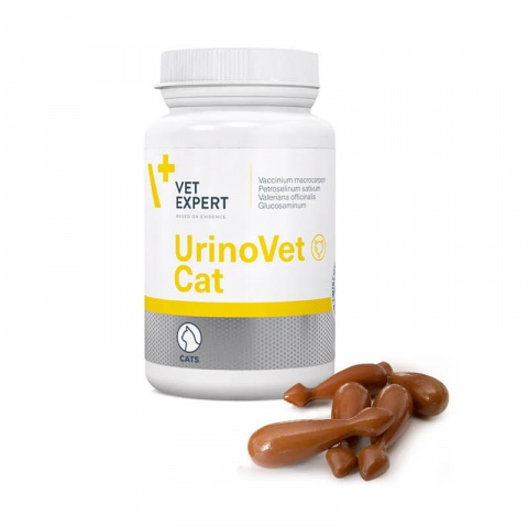 Papildbarība kaķiem – VetExpert, UrinoVet Cat 770 mg, 45 gab. title=