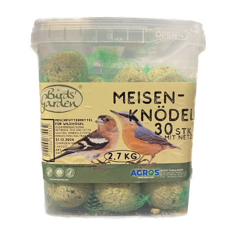 Корм для уличных птиц – Birds&#039; Garden Fat balls 30 pack in bucket, 30 x 90 г title=