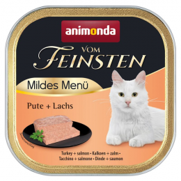 Konservi kaķiem – Vom Feinsten Turkey + salmon Mild Menu, 100 g