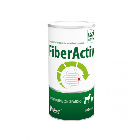 Papildbarība suņiem un kaķiem – Vetfood FIBERActiv, 500 g title=
