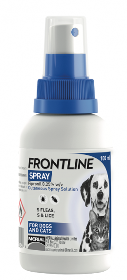 Препарат против блох, клещей для собак и кошек – Frontline Spray 2,5 мг/мл, 100 мл, безрецептурный препарат, lic.nr: VA - 072463/3