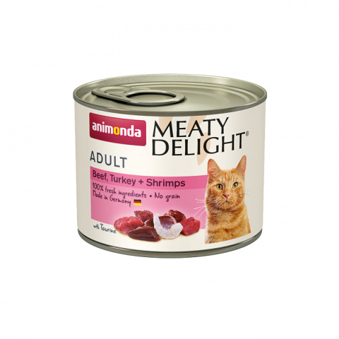 Консервы для кошек – Animonda Meaty Delight Adult, Beef, Turkey and Shrimps, 200 г