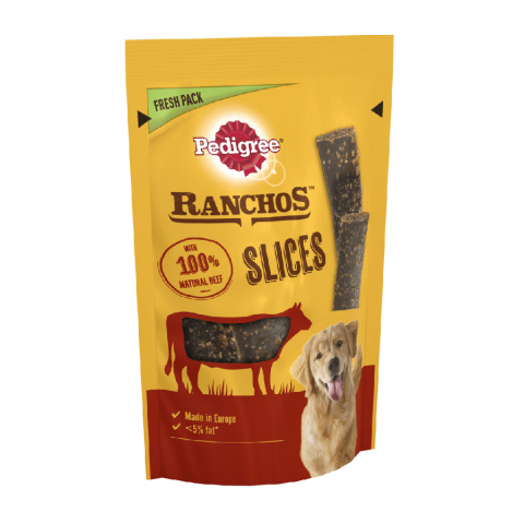 Лакомство для собак – Pedigree Ranchos Slices with Beef, 60 г title=