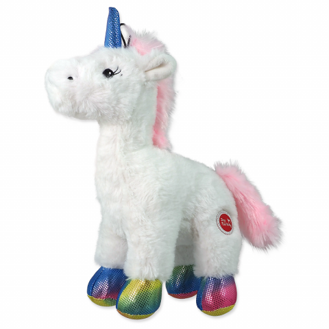 Rotaļlieta suņiem – Dog Fantasy, Stuffed Toy Unicorn Mix, Plush and Squeaky, 26 cm title=
