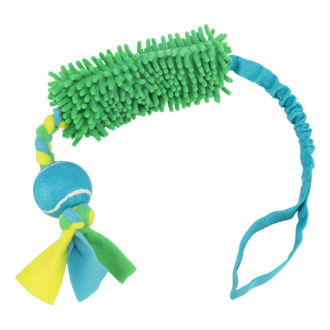 Игрушка для собак – TRIXIE Bungee Tugger with tennisball, polyester, 85 см title=