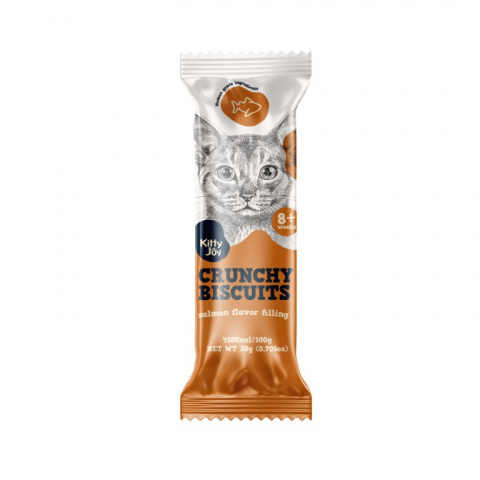 Лакомство для кошек – Kitty Joy Crunchy Biscuits Salmon flavor filling, 20 г title=