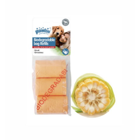 Пакетики для сбора экскрементов – Pawise Biodegradable bag refills, 3 rolls of 10 bags title=