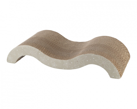 Kartona nagu asināmais kaķiem – TRIXIE Xmas scratching wave, cardboard, catnip, beige/gold, 50 x 9 x 23 cm