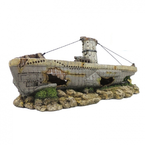 Декор для аквариума – Shipwreck with airstone, 367 x 136 x 152 мм title=