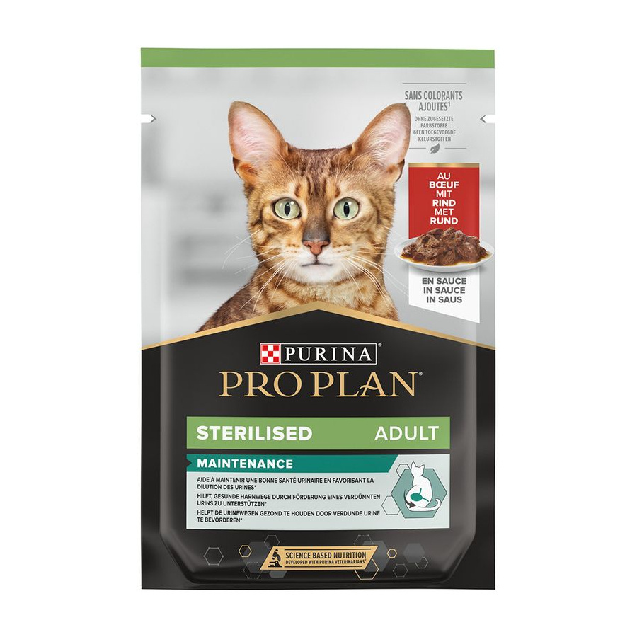 Консервы для кошек PRO PLAN STERILISED с говядиной, 3+1 в подарок Консервы для кошек PRO PLAN STERILISED с говядиной, 3+1 в подарок