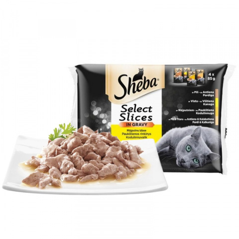 Консервы для кошек – Sheba Duett 4-pack white meat, 340 г title=