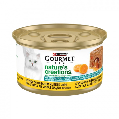 Консервы для кошек – Gourmet Gold Gravy Heart, с курицей и морковью, 85 г title=