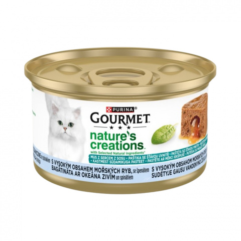 Консервы для кошек – Gourmet Gold Gravy Heart, с океанской рыбой, 85 г title=