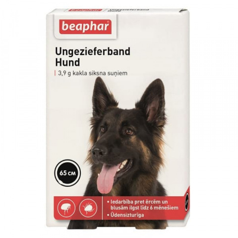 Ошейник против блох и клещей для собак – Beaphar, Ungezieferband For Dog, 65 см, (черный)