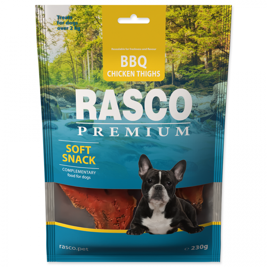 Лакомство для собак - Rasco Premium, Soft Snack, BBQ Chicken Thighs, 230 г Лакомство для собак - Rasco Premium, Soft Snack, BBQ Chicken Thighs, 230 г
