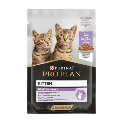 Konservi kaķēniem PRO PLAN KITTEN ar tītara gaļu, 3+1 dāvanā title=