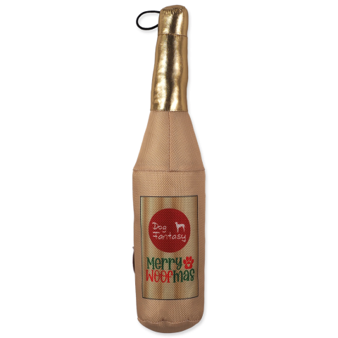 Рождественская игрушка для собак - Dog Fantasy, Xmas Toy Bottle, Squeaky and Rustling, Gold, 28 см title=