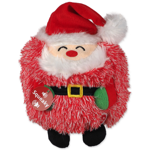 Рождественская игрушка для собак - Dog Fantasy, Xmas Santa, Squeaky, Red, 15 см title=