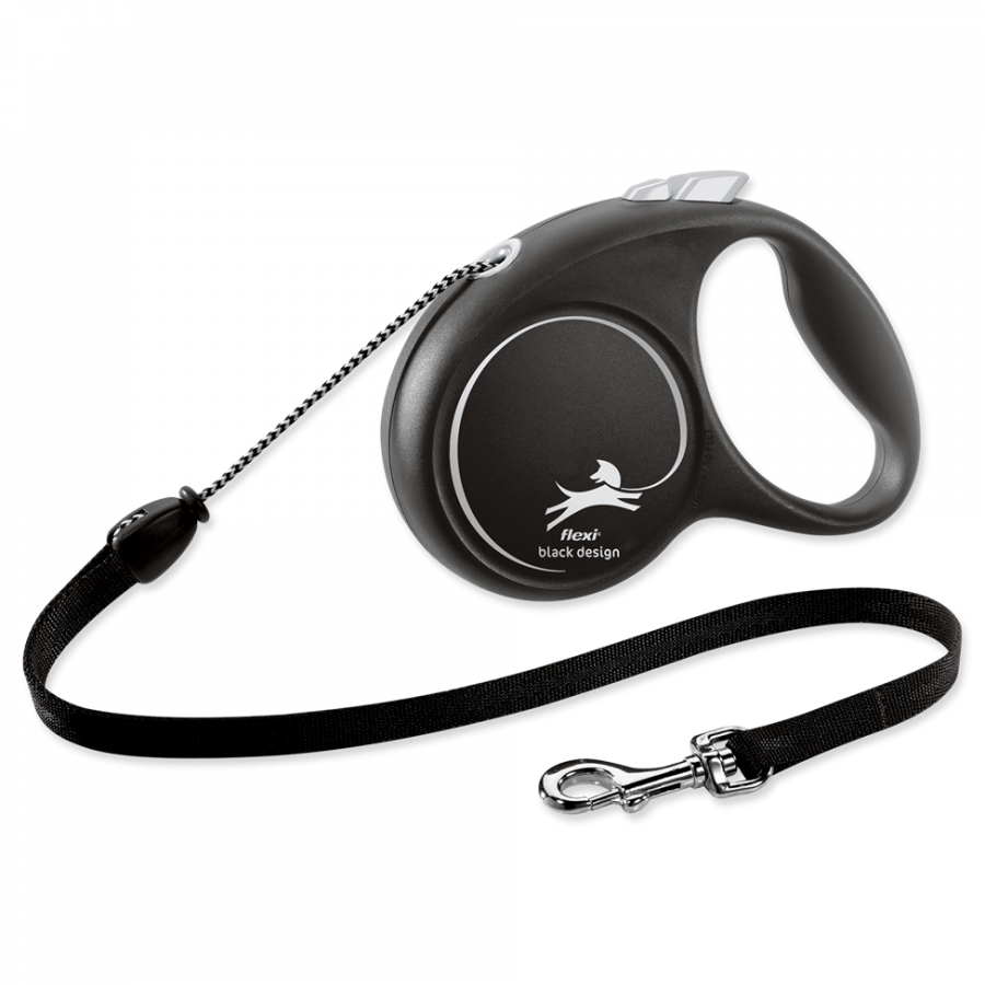 Поводок-рулетка для собак – Flexi Black Design M Cord 5 м, Black Поводок-рулетка для собак – Flexi Black Design M Cord 5 м, Black