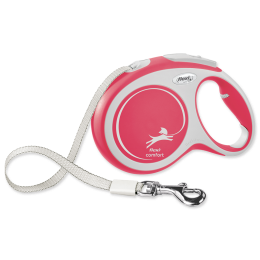 Поводок-рулетка для собак – Flexi New Comfort Tape Leashes L 8 м, Red