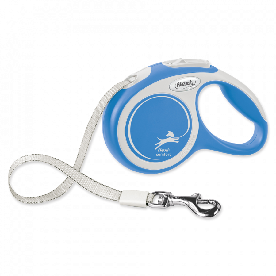 Поводок-рулетка для собак – Flexi New Comfort Tape Leashes XS 3 м, Blue Поводок-рулетка для собак – Flexi New Comfort Tape Leashes XS 3 м, Blue