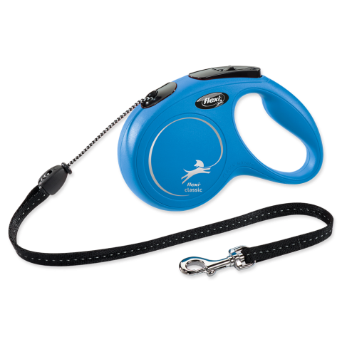 Поводок-рулетка для собак – FLEXI New Classic Cord Leashes M 5 м, Blue title=