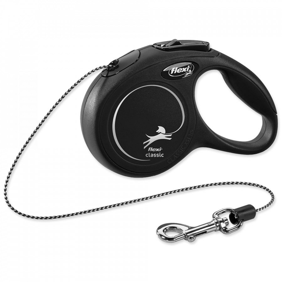 Поводок-рулетка – Flexi New Classic Cord Leashes XS 3 м, Black Поводок-рулетка – Flexi New Classic Cord Leashes XS 3 м, Black