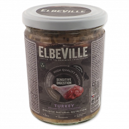 Konservi suņiem – ElbeVille Sensitive Digestion, Turkey with Mint, Chamomile and Spinach, 440 ml