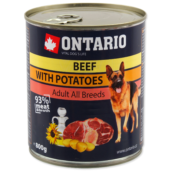 Konservi suņiem - Ontario Adult Beef and Potatos, Sunflower Oil, 800 g Konservi suņiem - Ontario Adult Beef and Potatos, Sunflower Oil, 800 g
