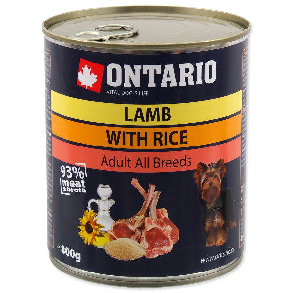 Konservi suņiem - Ontario Adult Lamb and Rice, Sunflower Oil, 800 g Konservi suņiem - Ontario Adult Lamb and Rice, Sunflower Oil, 800 g