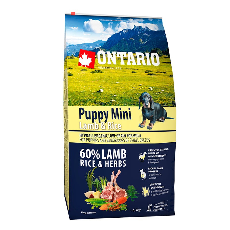 Barība kucēniem - ONTARIO Puppy Mini Lamb & Rice, 6,5 kg Barība kucēniem - ONTARIO Puppy Mini Lamb & Rice, 6,5 kg