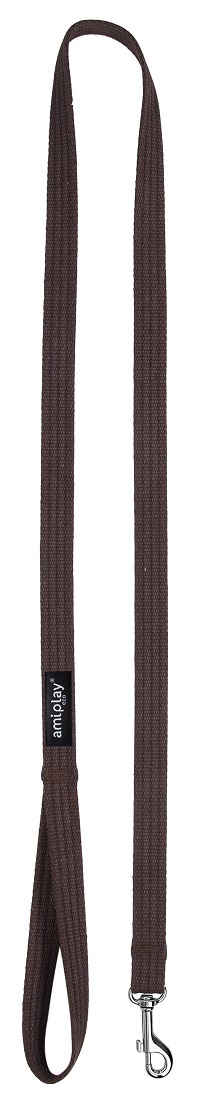 Поводок - AmiPlay Поводок Cotton M, 140*2cм, цвет - коричневый title=