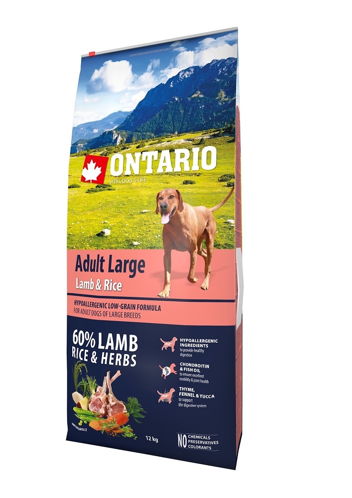Корм для собак - ONTARIO Adult Large Lamb & Rice, 12 кг Корм для собак - ONTARIO Adult Large Lamb & Rice, 12 кг