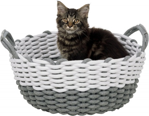 Лежанка для кошек – TRIXIE Nabou Basket, 45 см, Grey/White