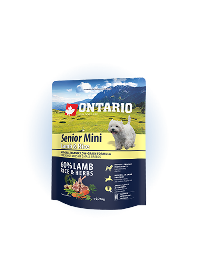 Ontario Senior Mini Lamb & Rice 0.75kg Ontario Senior Mini Lamb & Rice 0.75kg
