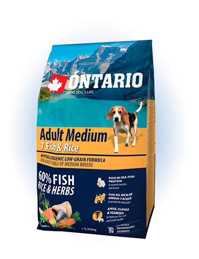 Ontario Adult Medium Fish & Rice 2.25kg Ontario Adult Medium Fish & Rice 2.25kg