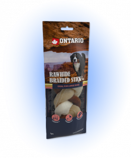 Ontario Rawhide Snack Braided Stick Mix 17,5cm 1 ks