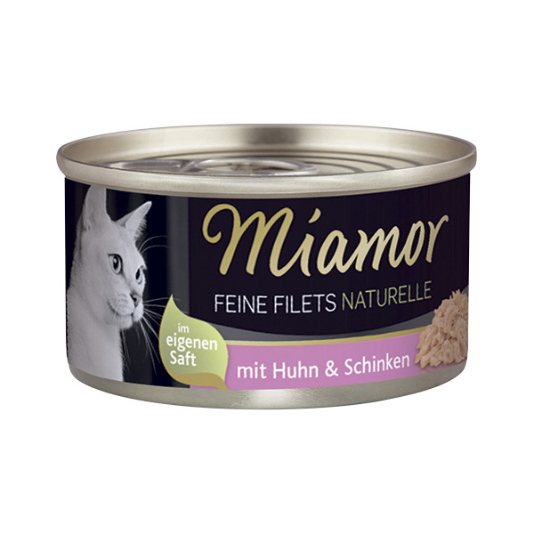 Konzerva MIAMOR Feine Filets Naturelle kura + šunka v šťave 80g