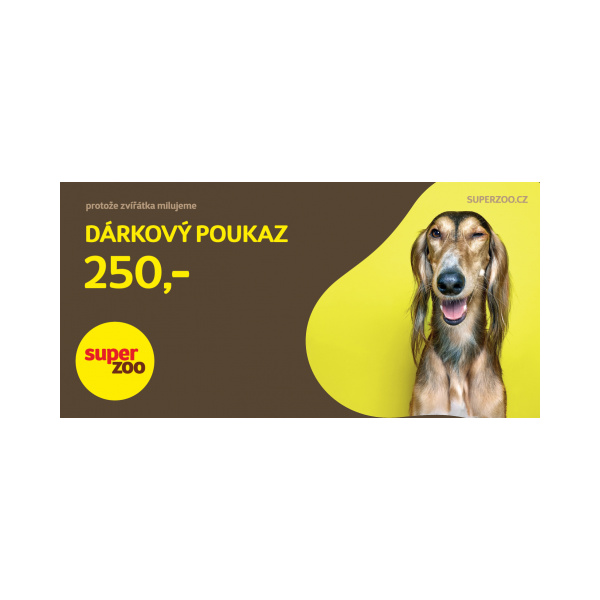 Dárková poukázka Super zoo 250 Kč