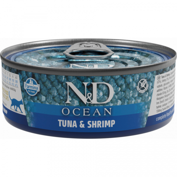 N&D Cat konzerva ocean tuniak a krevety 70 g