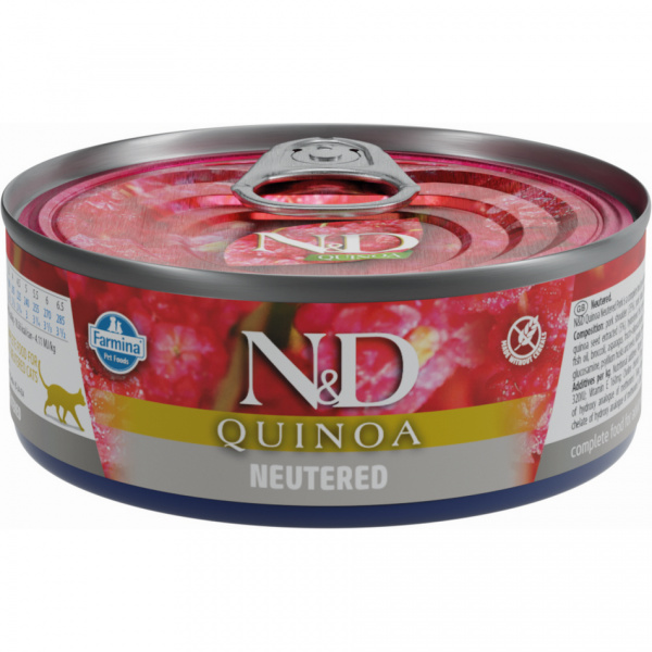 N&D Cat konzerva quinoa neutered bravčové 80 g