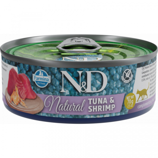 N&D Cat konzerva natural tuniak a krevety 70 g