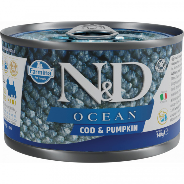 ND Dog konz. Ocean treska a tekvica 140 g