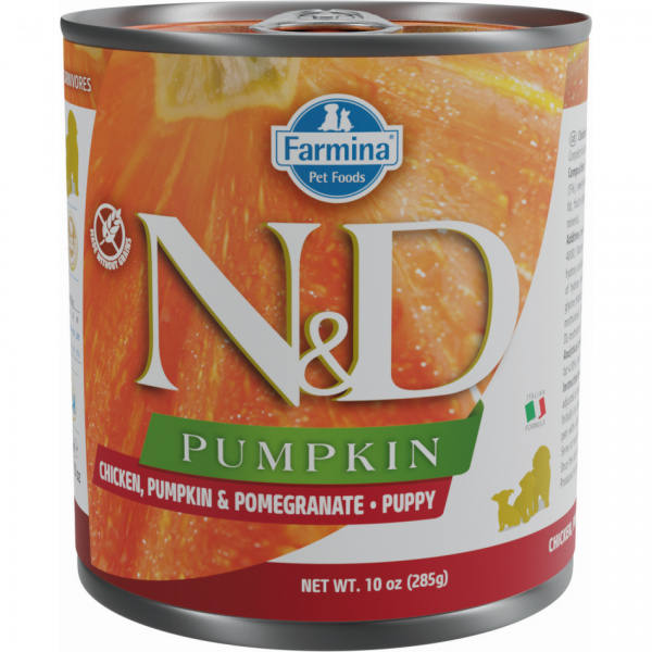 ND Dog konz. Puppy kura, tekvica a granátové jablko 285 g
