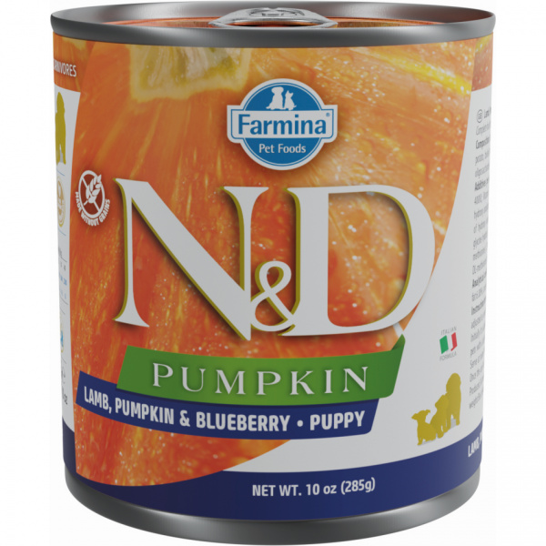 ND Dog konz. Puppy jahňa, tekvica a čučoriedky 285 g