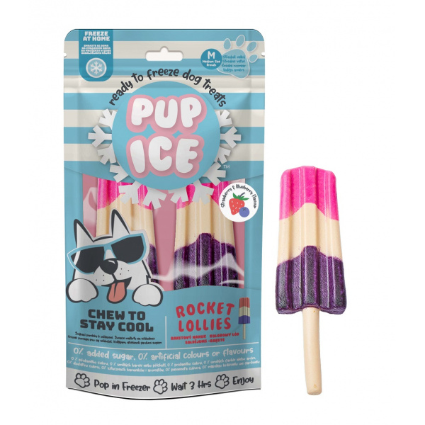 PUP ICE pochúťka chladiaca s jahodou a čučoriedkami 90 g