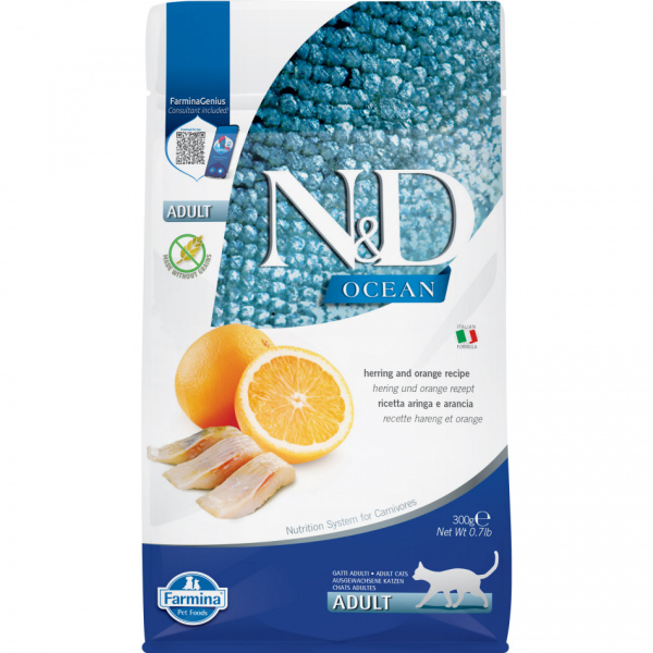N&D Cat ocean adult sleď a pomaranče 0,3 kg