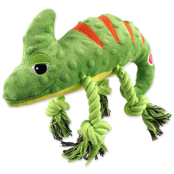 Dog Fantasy hračka jungle chameleón pískací zelený 28 cm